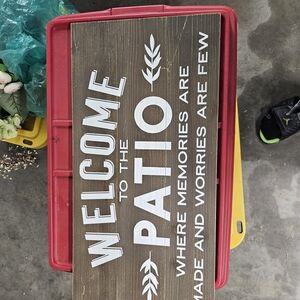 Rustic Brown Welcome Patio Sign
